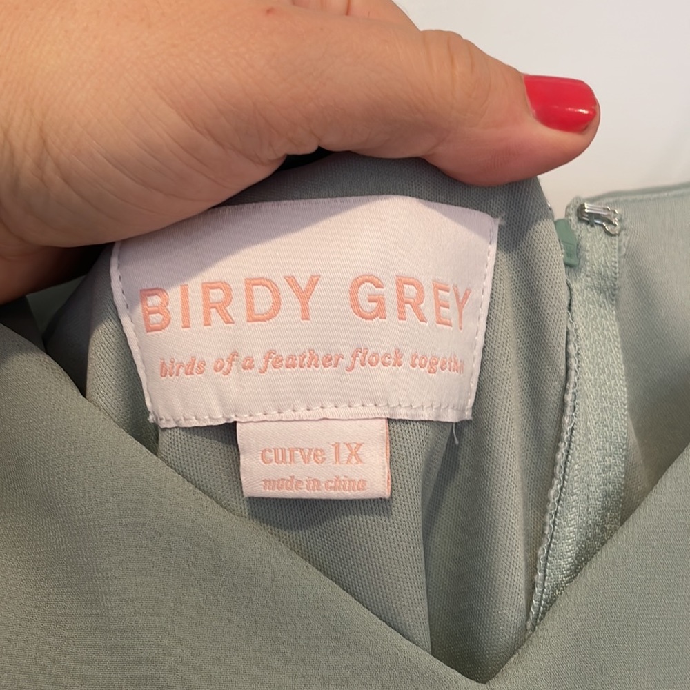 NWT Birdy Grey Devin Convertible Chiffon Dress Sage Plus Sz 1X - Picture 10 of 15